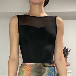 Black Mesh Zip Back Natalie Dance/Ballet Leotard